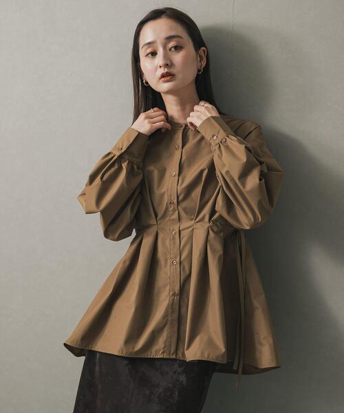 セール】ウエストタックボリュームスリーブブラウス（シャツ/ブラウス