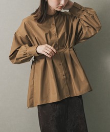 SENSE OF PLACE ノーカラー プリーツ ブラウス SIZE F SENSE OF PLACE by URBAN RESEARCH シャツ ノーカラールーズ