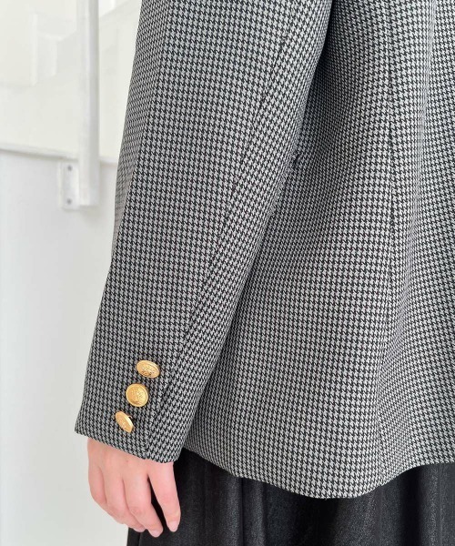 an another angelus（アンアナザーアンジェラス）の「ゴールド釦ダブルジャケット/fint フィント（その他アウター・レディース・グレー/ブラック×グレー/ブラウン・1/2）」の10枚目の写真
