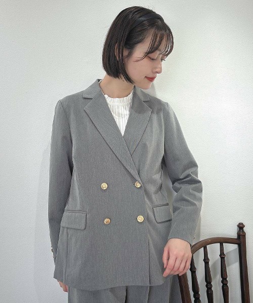 セール】ゴールド釦ダブルジャケット/fint フィント（その他アウター