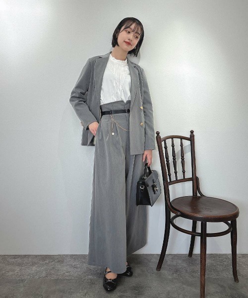 an another angelus（アンアナザーアンジェラス）の「ゴールド釦ダブルジャケット/fint フィント（その他アウター・レディース・グレー/ブラック×グレー/ブラウン・1/2）」の17枚目の写真