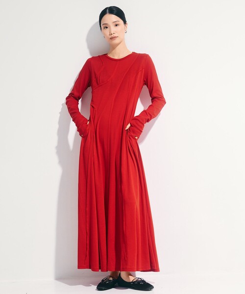STUDIOUS(ステュディオス)の「【STUDIOUS/ステュディオス】Deconstructed Jersey Dress/デコンストラクテッドジャージードレス/ワンピース(ワンピース・レディース・ダークグレー/レッド/ミント・1/2)」の4枚目の写真
