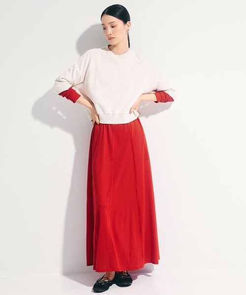 STUDIOUS(ステュディオス)の「【STUDIOUS/ステュディオス】Deconstructed Jersey Dress/デコンストラクテッドジャージードレス/ワンピース(ワンピース・レディース・ダークグレー/レッド/ミント・1/2)」の11枚目の写真