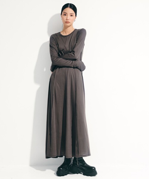 STUDIOUS(ステュディオス)の「【STUDIOUS/ステュディオス】Deconstructed Jersey Dress/デコンストラクテッドジャージードレス/ワンピース(ワンピース・レディース・ダークグレー/レッド/ミント・1/2)」の16枚目の写真