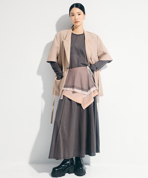 STUDIOUS(ステュディオス)の「【STUDIOUS/ステュディオス】Deconstructed Jersey Dress/デコンストラクテッドジャージードレス/ワンピース(ワンピース・レディース・ダークグレー/レッド/ミント・1/2)」の20枚目の写真