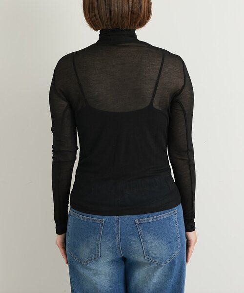 un dix cors（アンディコール）の「《リラクシーな着心地》シアーフライスタートルネック（Tシャツ/カットソー・レディース・イエロー/ブラック/サックスブルー/オフホワイト・FREE）」の7枚目の写真