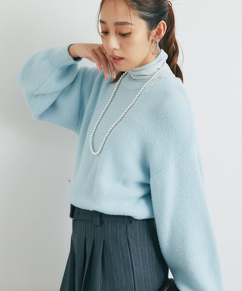 un dix cors（アンディコール）の「《リラクシーな着心地》シアーフライスタートルネック（Tシャツ/カットソー・レディース・イエロー/ブラック/サックスブルー/オフホワイト・FREE）」の12枚目の写真