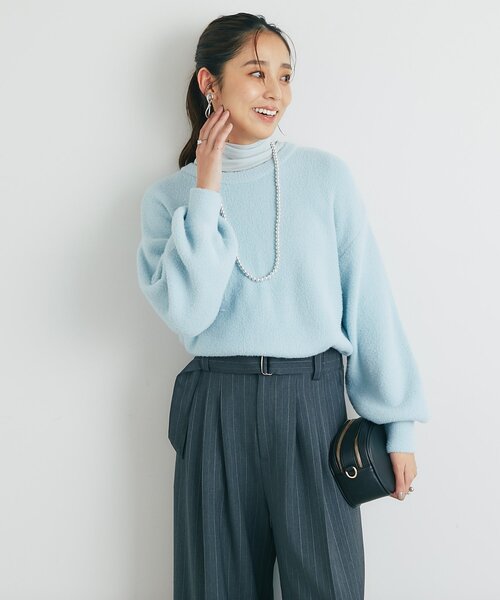 un dix cors（アンディコール）の「《リラクシーな着心地》シアーフライスタートルネック（Tシャツ/カットソー・レディース・イエロー/ブラック/サックスブルー/オフホワイト・FREE）」の15枚目の写真