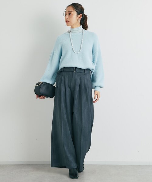 un dix cors（アンディコール）の「《リラクシーな着心地》シアーフライスタートルネック（Tシャツ/カットソー・レディース・イエロー/ブラック/サックスブルー/オフホワイト・FREE）」の16枚目の写真