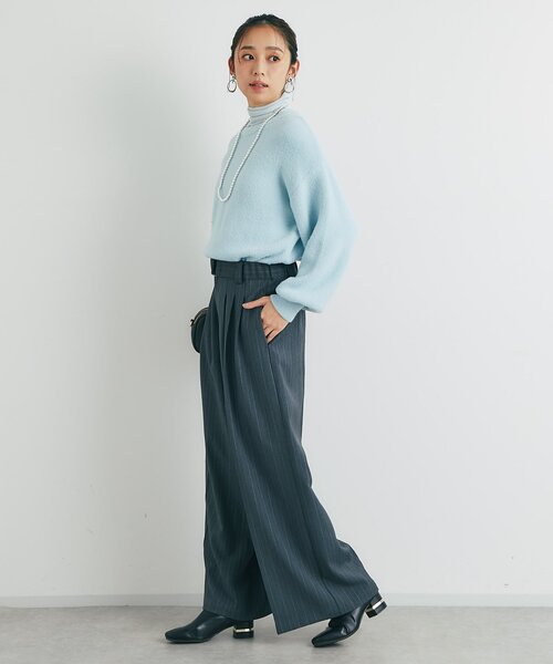 un dix cors（アンディコール）の「《リラクシーな着心地》シアーフライスタートルネック（Tシャツ/カットソー・レディース・イエロー/ブラック/サックスブルー/オフホワイト・FREE）」の17枚目の写真