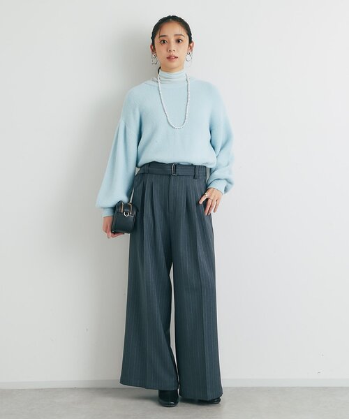 un dix cors（アンディコール）の「《リラクシーな着心地》シアーフライスタートルネック（Tシャツ/カットソー・レディース・イエロー/ブラック/サックスブルー/オフホワイト・FREE）」の19枚目の写真