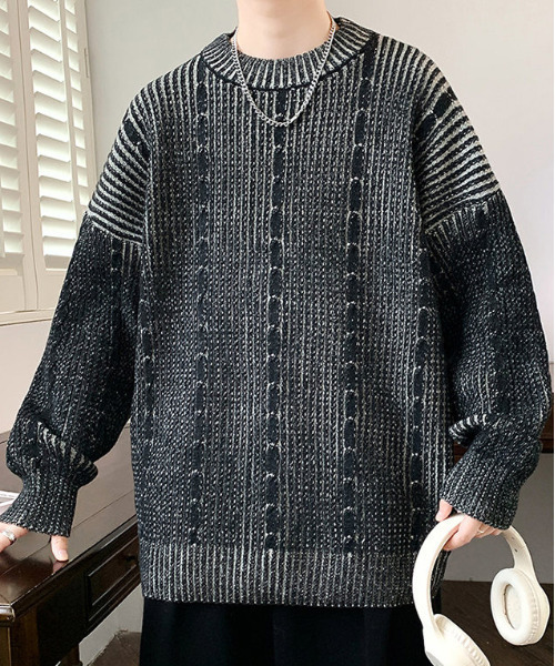 セール】【neos】ルーズシルエット ユーズドライク ニット プル