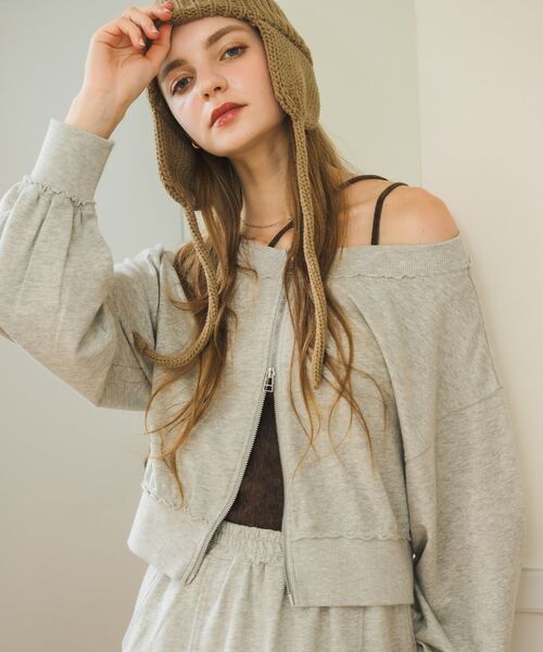 RETRO GIRL(レトロガール)の「【セットアップ対応】WZIPスウェット(スウェット・レディース・ブラウン/ライトグレー/チャコールグレー・FREE)」の4枚目の写真