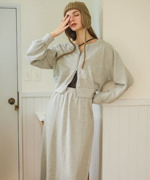 RETRO GIRL(レトロガール)の「【セットアップ対応】WZIPスウェット(スウェット・レディース・ブラウン/ライトグレー/チャコールグレー・FREE)」の5枚目の写真