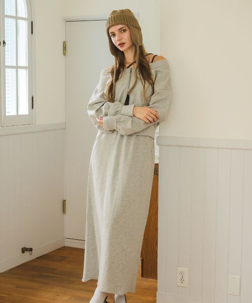 RETRO GIRL(レトロガール)の「【セットアップ対応】WZIPスウェット(スウェット・レディース・ブラウン/ライトグレー/チャコールグレー・FREE)」の6枚目の写真