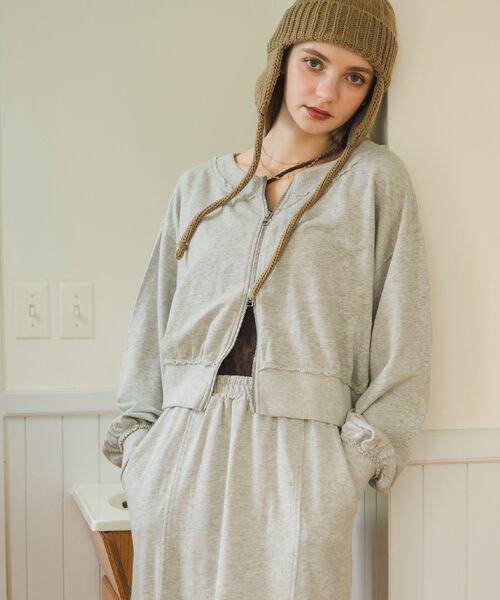 RETRO GIRL(レトロガール)の「【セットアップ対応】WZIPスウェット(スウェット・レディース・ブラウン/ライトグレー/チャコールグレー・FREE)」の8枚目の写真