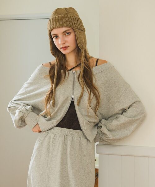 RETRO GIRL(レトロガール)の「【セットアップ対応】WZIPスウェット(スウェット・レディース・ブラウン/ライトグレー/チャコールグレー・FREE)」の9枚目の写真