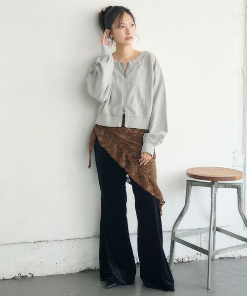 RETRO GIRL(レトロガール)の「【セットアップ対応】WZIPスウェット(スウェット・レディース・ブラウン/ライトグレー/チャコールグレー・FREE)」の10枚目の写真