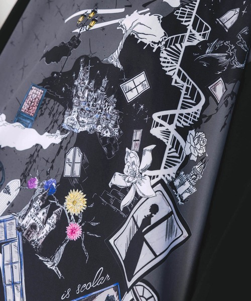 セール】553239：不思議な街柄タック入りワンピース（ワンピース）｜iS