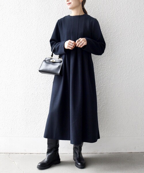 セール】SHIPS any: エア ニードル クルーネック タック フレア