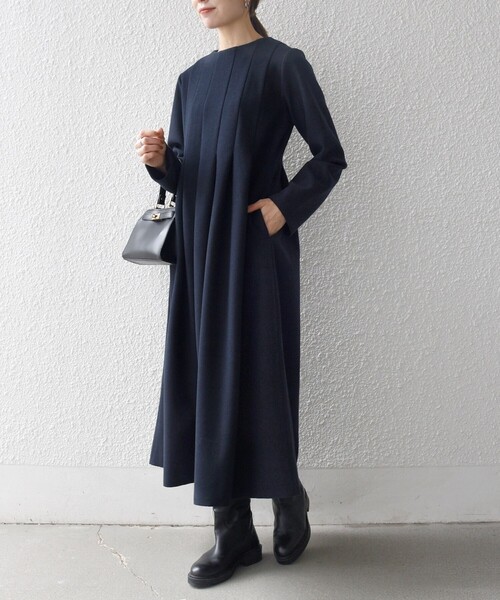 セール】SHIPS any: エア ニードル クルーネック タック フレア