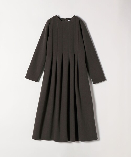 2025 新品SHIPS anyエアニードルクルーネック タックフレアワンピ–ス シップス エニィ SHIPS any SHIPS any: エア ニードル クルーネック