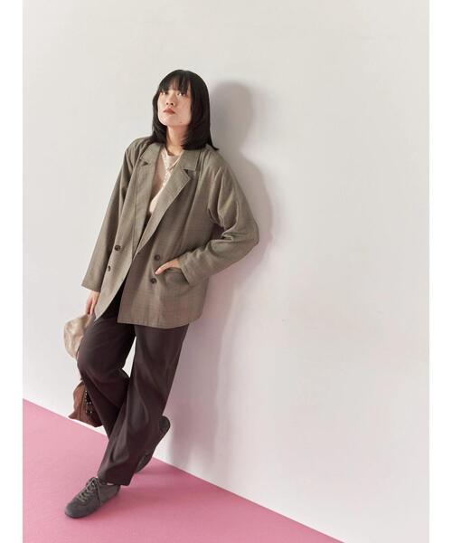 Samansa Mos2 blue(サマンサモスモスブルー)の「【イージーケア】サイドタブストレートパンツ(その他パンツ・レディース・ベージュ/ブラウン/ブラック・F)」の6枚目の写真