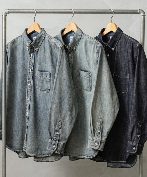 HOUSTON（ヒューストン）の「HOUSTON 41256 DENIM BD SHIRT（シャツ/ブラウス・メンズ・インディゴブルー/ブルー系その他/ブルー系その他2・L/XL/XXL/M）」の4枚目の写真