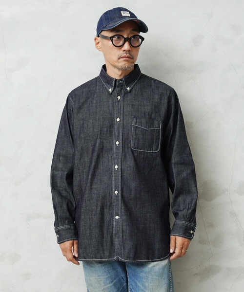 HOUSTON（ヒューストン）の「HOUSTON 41256 DENIM BD SHIRT（シャツ/ブラウス・メンズ・インディゴブルー/ブルー系その他/ブルー系その他2・L/XL/XXL/M）」の8枚目の写真
