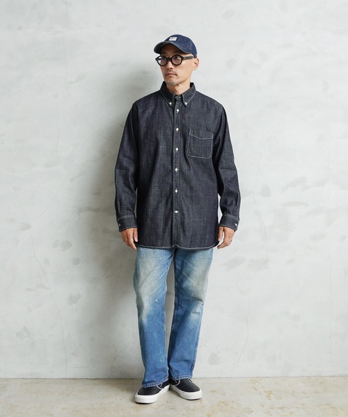 HOUSTON（ヒューストン）の「HOUSTON 41256 DENIM BD SHIRT（シャツ/ブラウス・メンズ・インディゴブルー/ブルー系その他/ブルー系その他2・L/XL/XXL/M）」の9枚目の写真