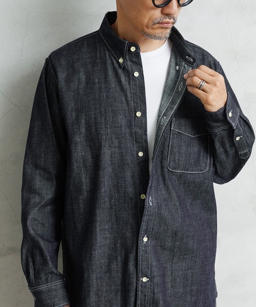 HOUSTON（ヒューストン）の「HOUSTON 41256 DENIM BD SHIRT（シャツ/ブラウス・メンズ・インディゴブルー/ブルー系その他/ブルー系その他2・L/XL/XXL/M）」の10枚目の写真