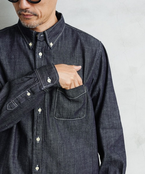 HOUSTON（ヒューストン）の「HOUSTON 41256 DENIM BD SHIRT（シャツ/ブラウス・メンズ・インディゴブルー/ブルー系その他/ブルー系その他2・L/XL/XXL/M）」の11枚目の写真