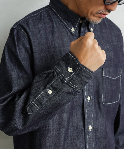 HOUSTON（ヒューストン）の「HOUSTON 41256 DENIM BD SHIRT（シャツ/ブラウス・メンズ・インディゴブルー/ブルー系その他/ブルー系その他2・L/XL/XXL/M）」の12枚目の写真