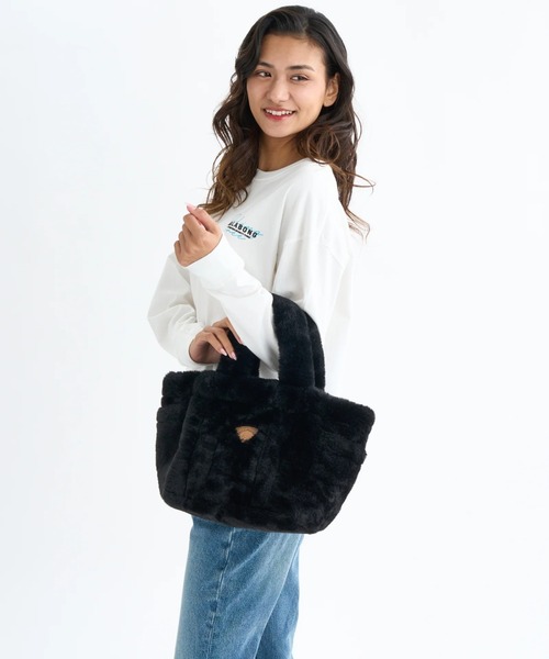 BILLABONG(ビラボン)の「BILLABONG レディース FUR MINI TOTE BAG トートバッグ 【2025年秋冬モデル】 @autumn /ビラボンロゴワンポイントエコファーミニトートバッグ(トートバッグ・レディース・ホワイト/ブラック/ベージュ/ブラウン系その他・FREE)」の10枚目の写真