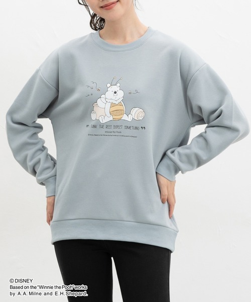 Honeys（ハニーズ）の「【ハニぽか】プーさん／ゆるトップス（スウェット・レディース・スミクロ/オートミール/杢グレー/スモーキーグリーン系・S/M/LL/L）」の18枚目の写真