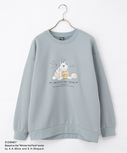 Honeys（ハニーズ）の「【ハニぽか】プーさん／ゆるトップス（スウェット・レディース・スミクロ/オートミール/杢グレー/スモーキーグリーン系・S/M/LL/L）」の17枚目の写真