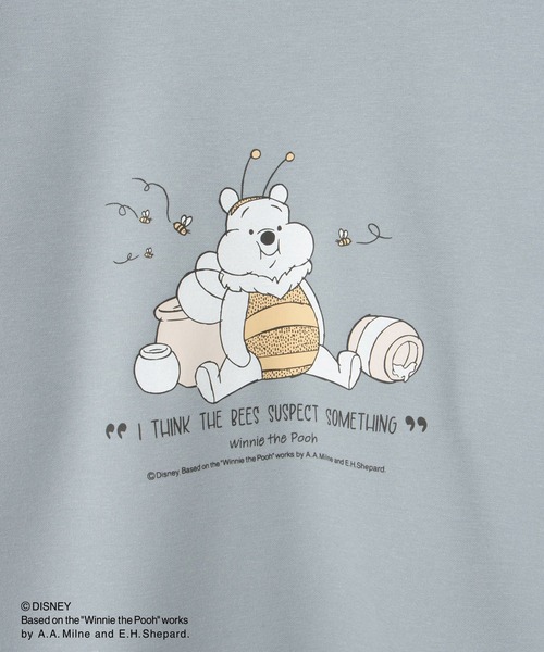 Honeys（ハニーズ）の「【ハニぽか】プーさん／ゆるトップス（スウェット・レディース・スミクロ/オートミール/杢グレー/スモーキーグリーン系・S/M/LL/L）」の15枚目の写真