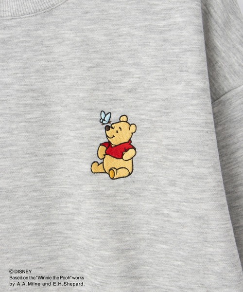 Honeys（ハニーズ）の「【ハニぽか】プーさん／ゆるトップス（スウェット・レディース・スミクロ/オートミール/杢グレー/スモーキーグリーン系・S/M/LL/L）」の6枚目の写真