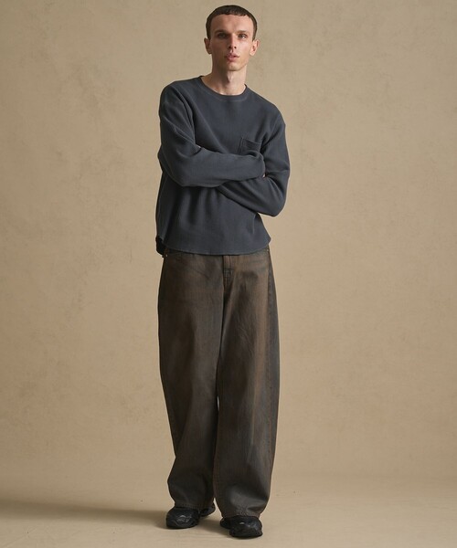 PUBLIC TOKYO(パブリックトウキョウ)の「ラウンドヘムサーマルロンTEE(Tシャツ/カットソー・メンズ・グレイッシュベージュ/グレー/ダークグレー・1/2)」の20枚目の写真