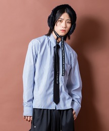 ankoROCK（アンコロック）の「a.p.o.v. -ankoROCK's select- ルーズ短丈ポリ生地ストライプシャツ（シャツ/ブラウス・レディース）」