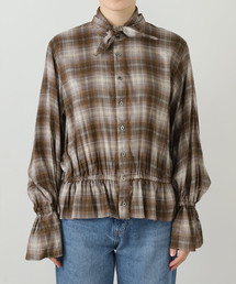 JANE SMITH / JOHN SMITH | 【JANE SMITH】PRINT CHECK BOW TIE GATHER SH:シャツ(シャツ/ブラウス)