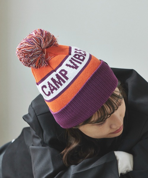 POLeR/ポーラー GAS STATION BEANIE ボンボン付き Camp vibes ニット帽