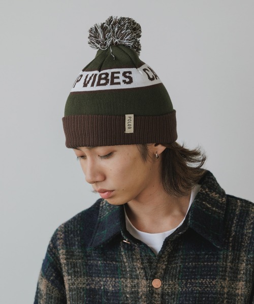 POLeR/ポーラー GAS STATION BEANIE ボンボン付き Camp vibes ニット帽