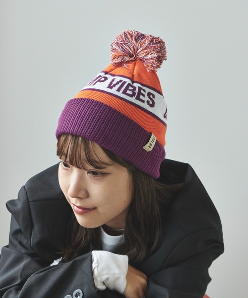 POLeR/ポーラー GAS STATION BEANIE ボンボン付き Camp vibes ニット帽