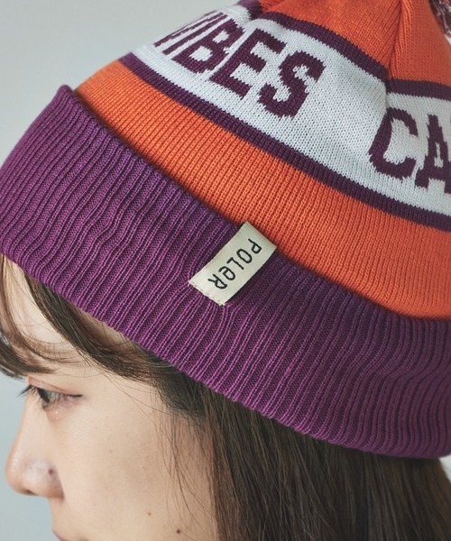POLeR/ポーラー GAS STATION BEANIE ボンボン付き Camp vibes ニット帽