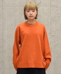 City Ambient Products: 〈手洗い可能〉14ゲージ ダブルジャカード モックネック ニット