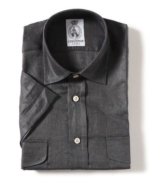 BEAMS F（ビームスエフ）の「CORDINGS / リネン ショートスリーブ シャツ（シャツ/ブラウス・メンズ・ネイビー/グレー・16/15 /14.5/15.5）」の6枚目の写真