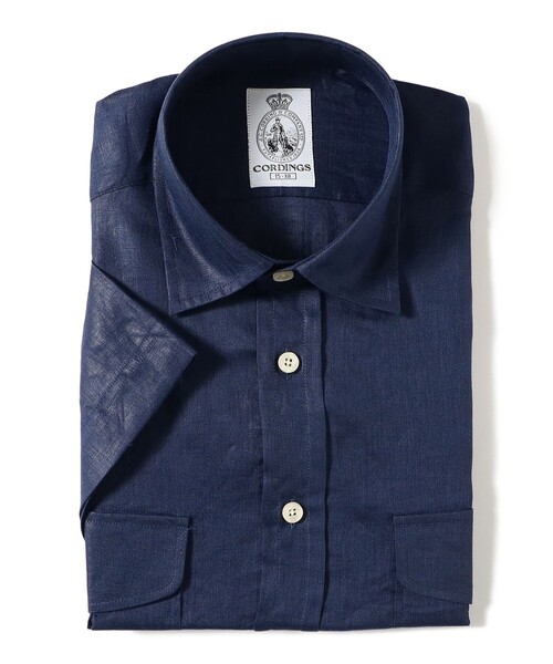 BEAMS F（ビームスエフ）の「CORDINGS / リネン ショートスリーブ シャツ（シャツ/ブラウス・メンズ・ネイビー/グレー・16/15 /14.5/15.5）」の9枚目の写真