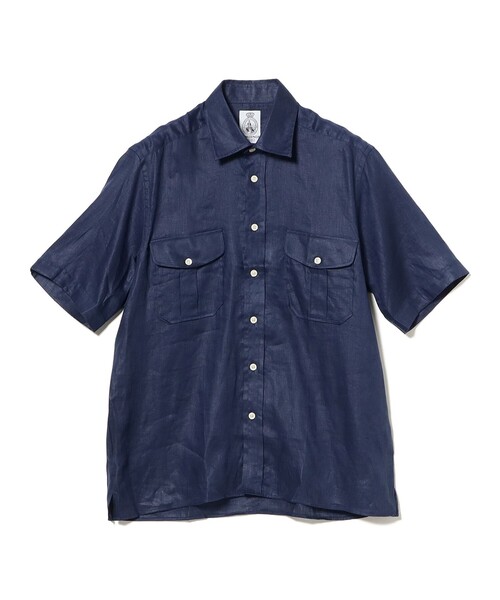 BEAMS F（ビームスエフ）の「CORDINGS / リネン ショートスリーブ シャツ（シャツ/ブラウス・メンズ・ネイビー/グレー・16/15 /14.5/15.5）」の11枚目の写真