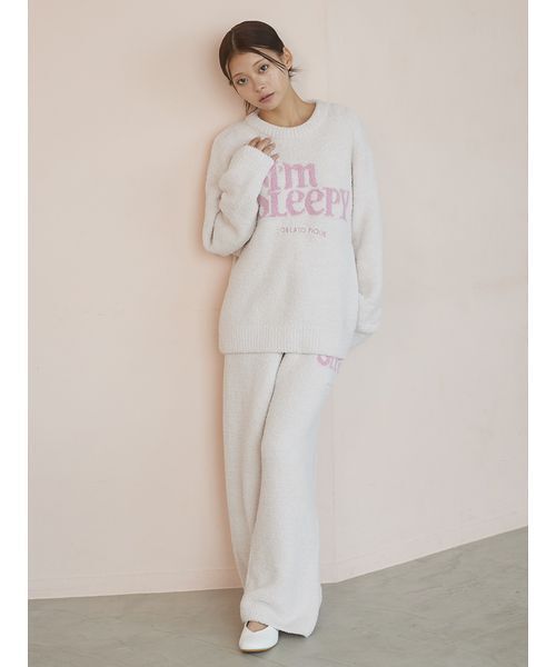 パウダースリーピーロゴジャガードプルオーバー＆ロングパンツセット セール】【HOMME】パウダースリーピーロゴジャガードプルオーバー